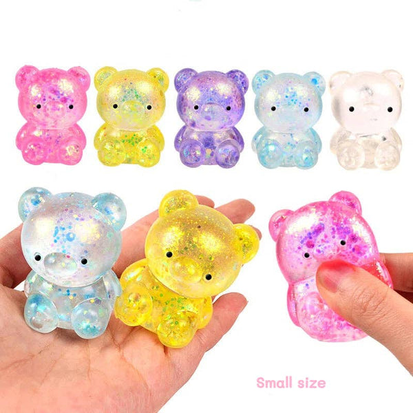 Cartoon Sequin Bear Squishy Toy