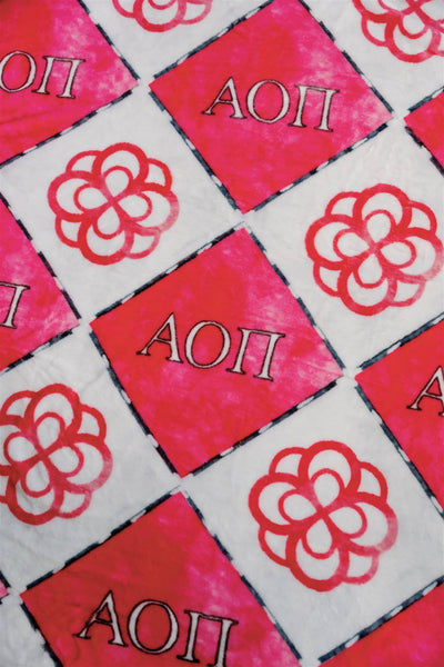 Alpha Omicron Pi Flannel Fleece Blanket, Sorority