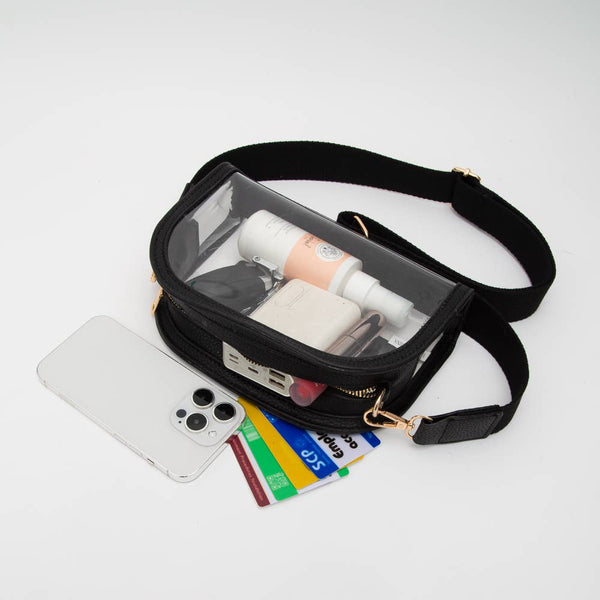 Game Day Stadium Clear Crossbody Bag: Silver