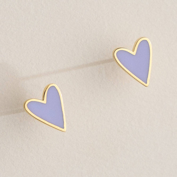 Blush Heart 18K Gold Dip Stud Earrings