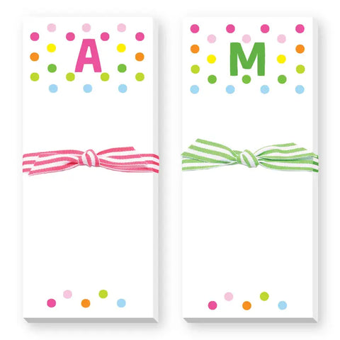 Confetti Initial Skinnie Notpad