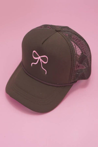 Bow Trucker Hat Pink
