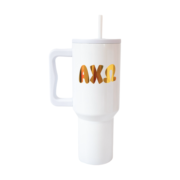 40oz 24 Karat Sorority Tumbler: ALPHA OMICRON PI