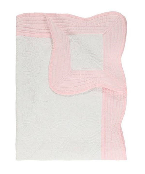 Heirloom Quilt - Baby Quilt Blanket : Pink Check Trim