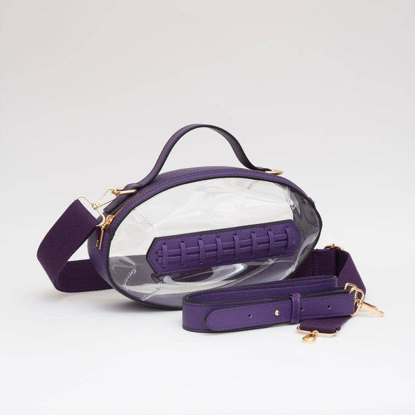 Clear Gameday Football Stitch Detail Crossbody Bag