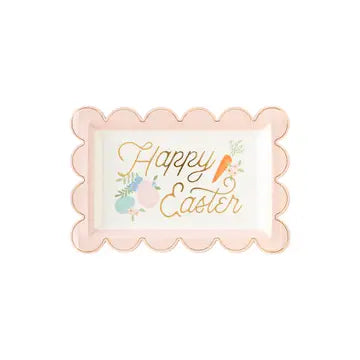 Happy Easter Scallop Paper Plates