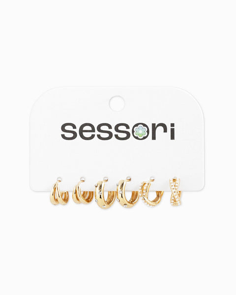 Huggie Hoop Variety Earring Set of 3