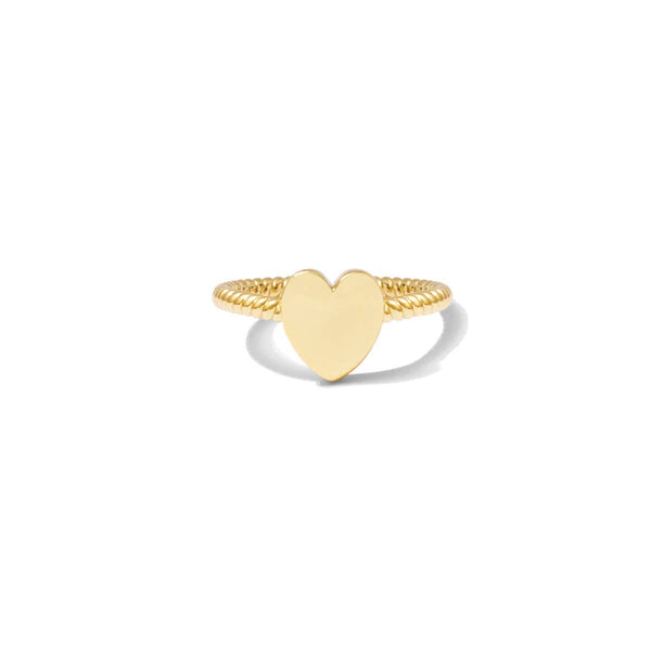 Simple Heart Adjustable Ring: Gold