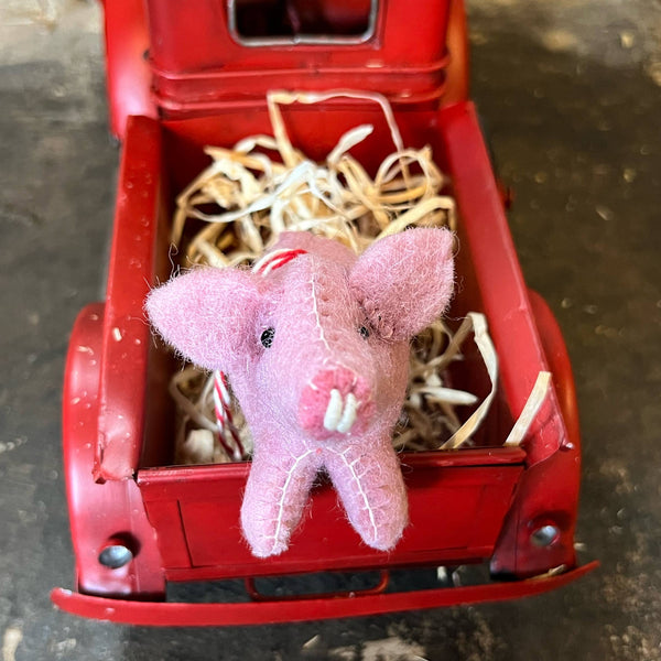Pig Felt Wool Christmas Ornament