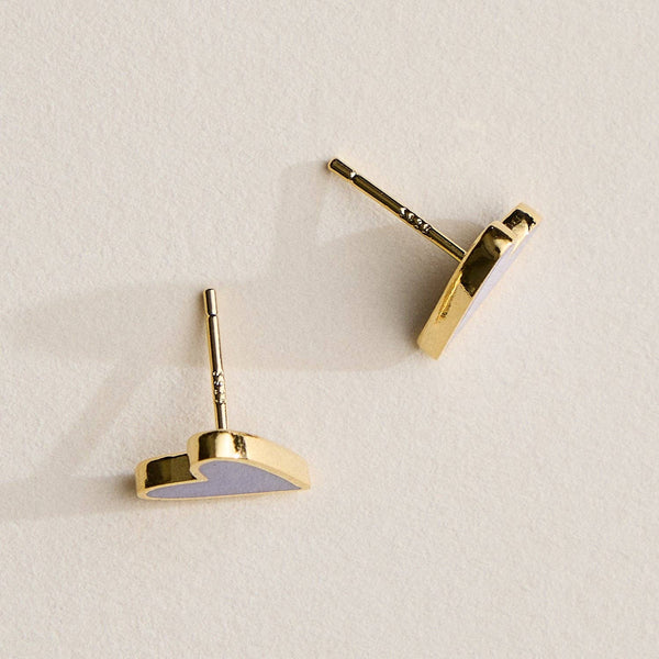 Blush Heart 18K Gold Dip Stud Earrings