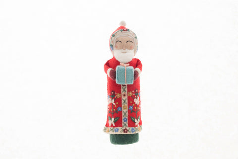 Felted Wool Santa Mantel Topper