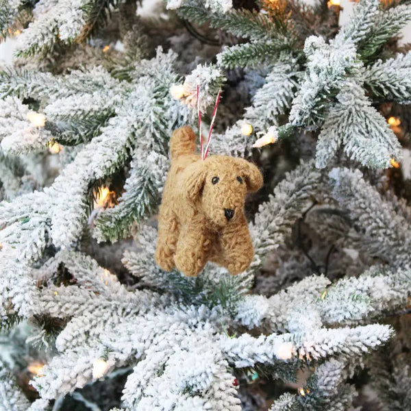 Felted Wool Doodle Dog Ornaments