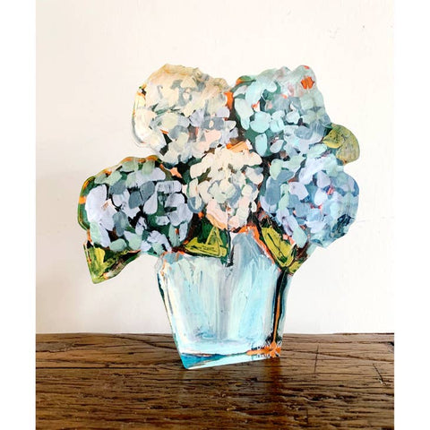 Lauren Dunn Blue Hydrangea Large Acrylic Block