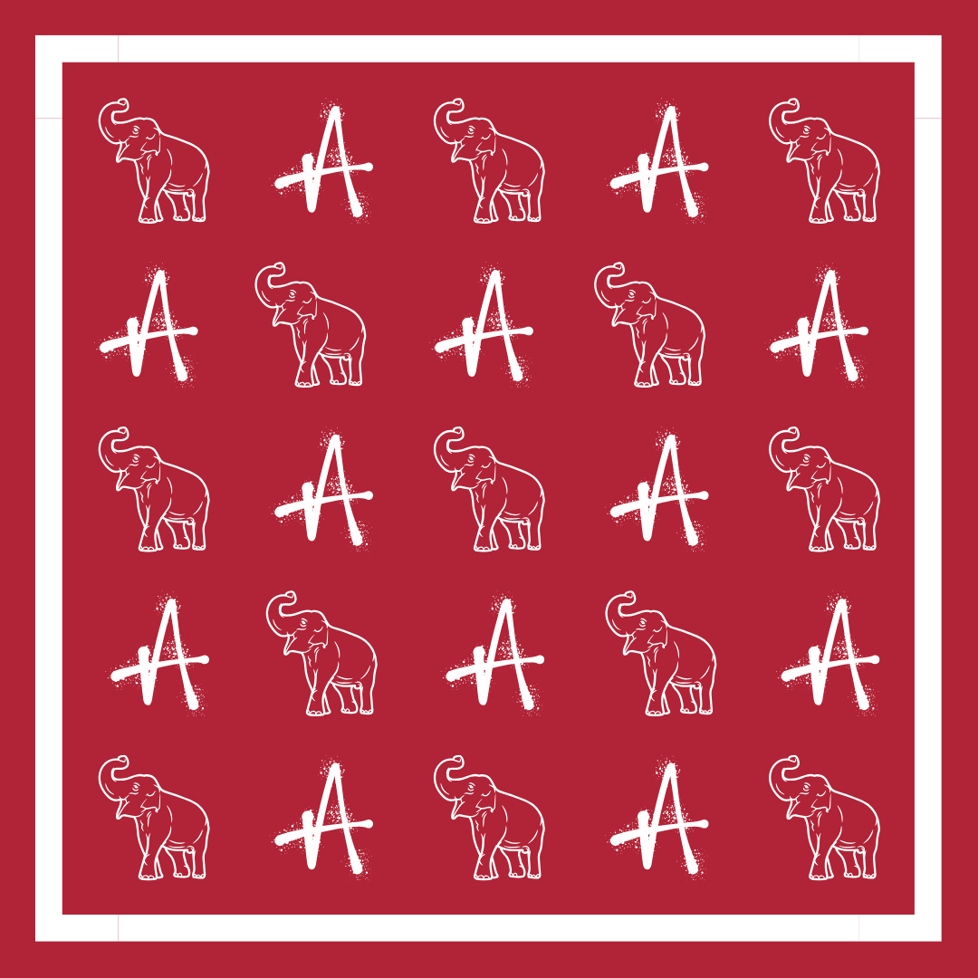 Alabama Bandana Gameday Scarf Bama A Elephant