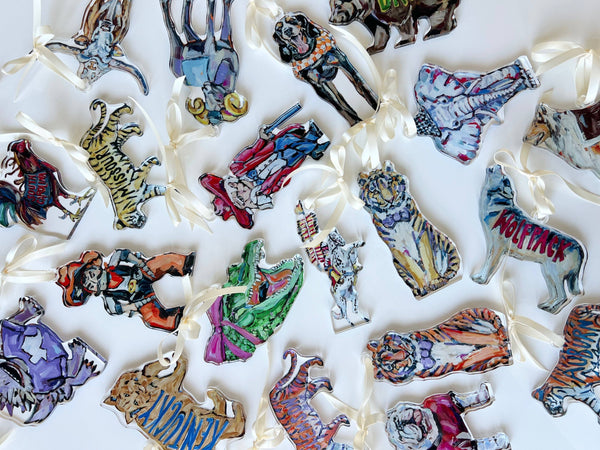 "Tiger Purple & Yellow" ornament