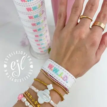 WWJD Pastel Embroidered Bracelet