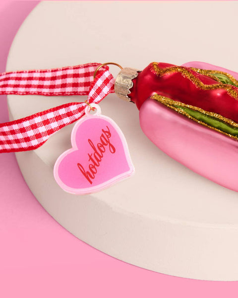 Hot Dog Ornament - iridescent ornament Christmas Xmas Holiday Season