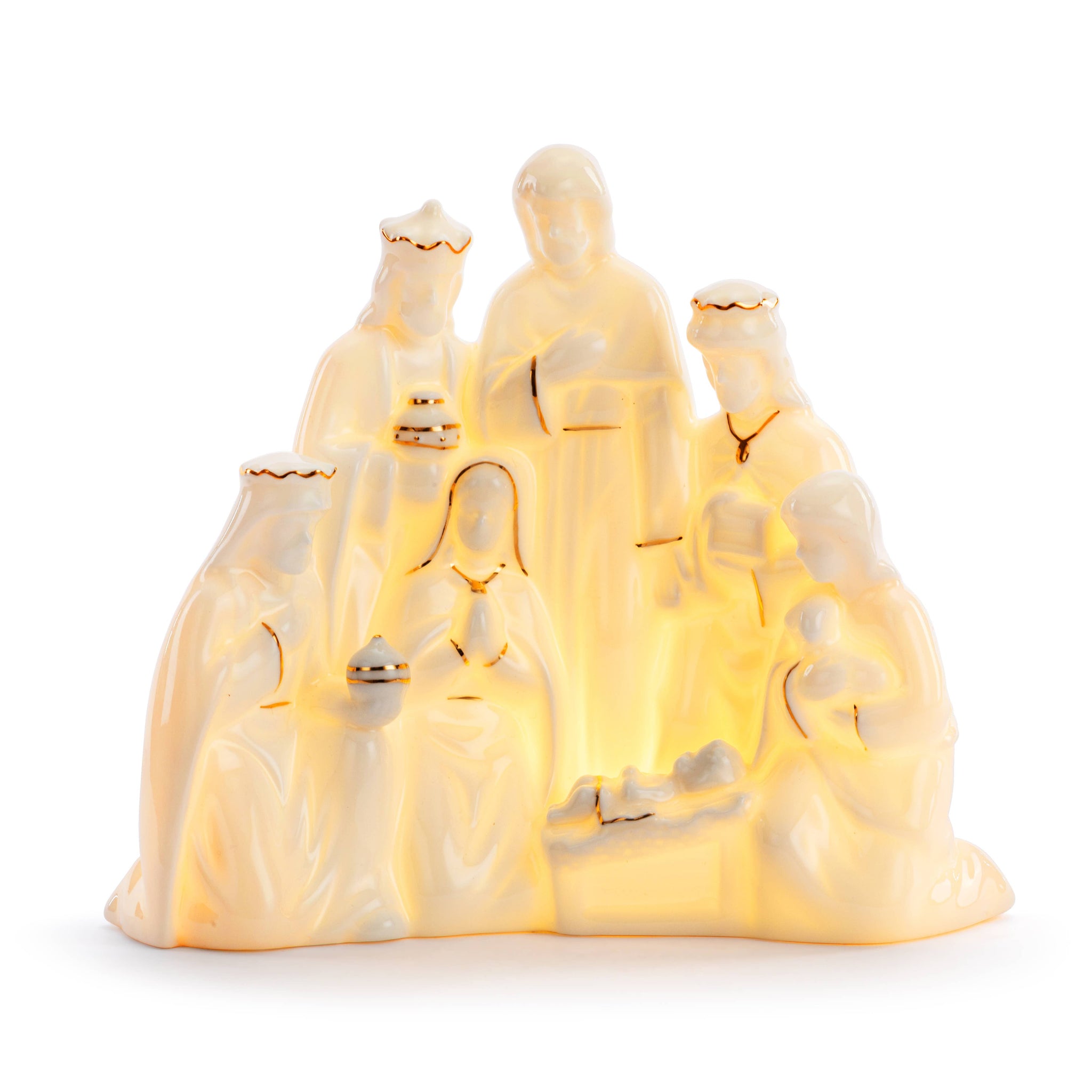 Ceramic LED Holy Nativity Figure - 7x7in