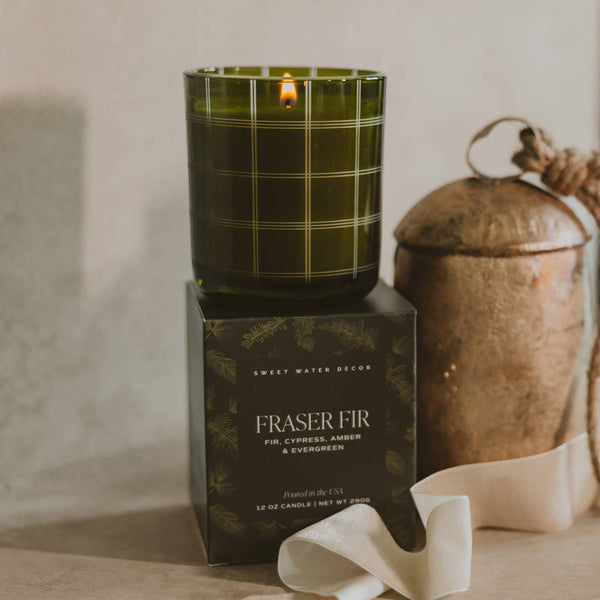 Fraser Fir 12 oz Boxed Soy Candle - Christmas Decor