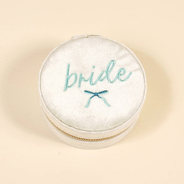 Round Velvet Jewelry Case–Bride