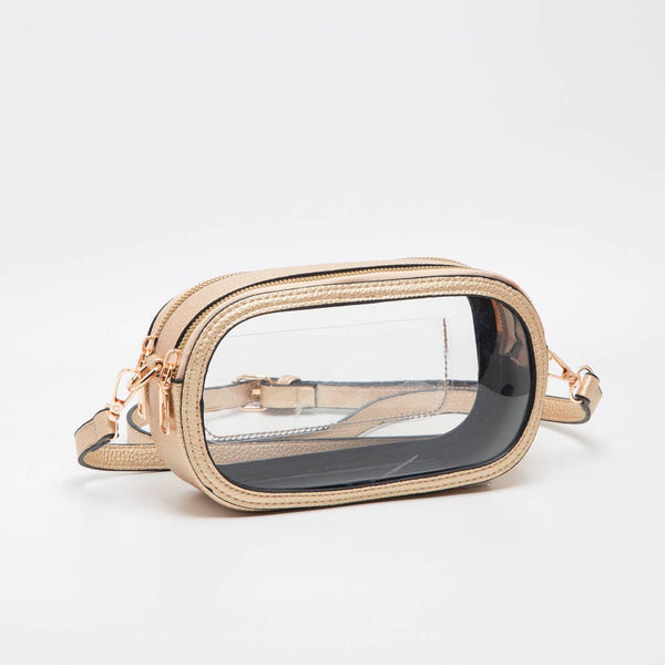 Game Day Stadium Clear Oval Crossbody Bags: Royal blue