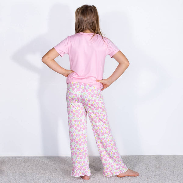Girl's Tulip Fields Ruffle Sleep Pants   White/Multi   -Asst.: Medium (8-9)