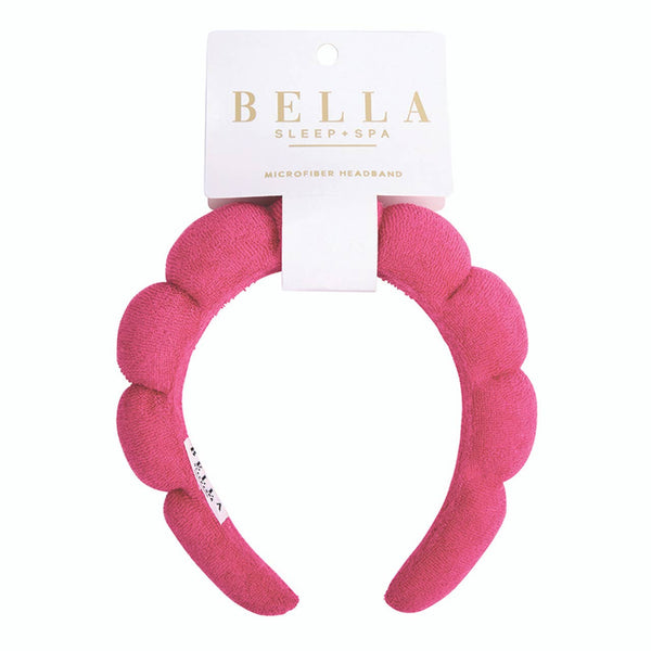 Plush Spa Headband - Hot Pink: Velvet, Sponge, Plastic / One Size Fits Most