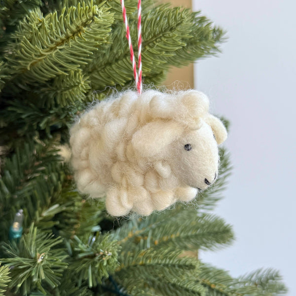 Sheep Felt Wool Christmas Ornament