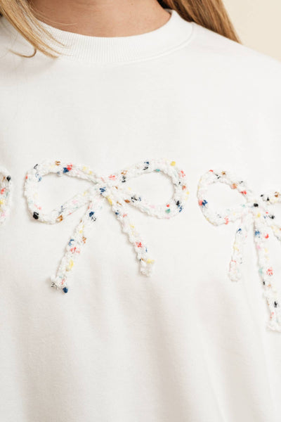 BOW ACCENT PULLOVER TOP