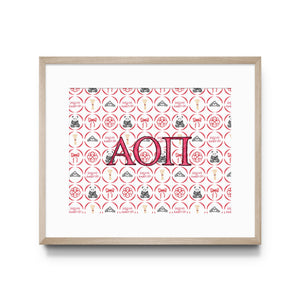 Alpha Omicron Pi Art Print, Sorority : 5x7