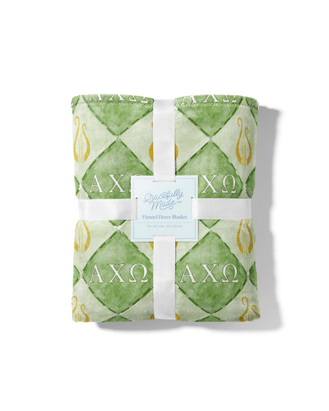Alpha Chi Omega Flannel Fleece Blanket, Sorority