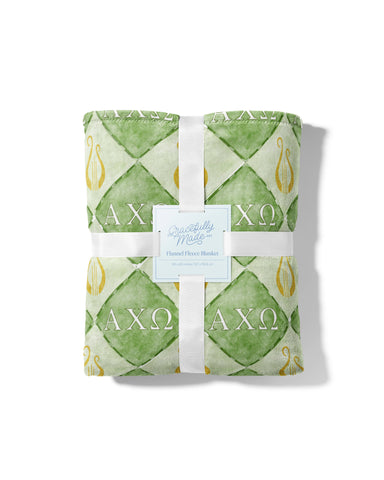 Alpha Chi Omega Flannel Fleece Blanket, Sorority