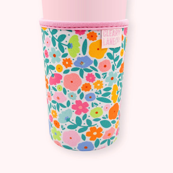 Blush Rainbow Meadows Coffee Sleeve: Large 24oz