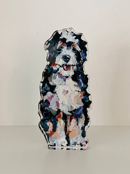 "Bernedoodle" acrylic shelfie: Small