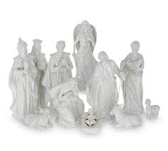Large White Porcelain Nativity Set