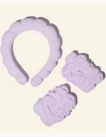 Lavender Headband and Wristband Spa Set