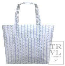 TRVL Jumbo Tote in Ribbon Floral Blue