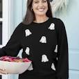 Mary Square Ghosts Sequined Sweatshirt