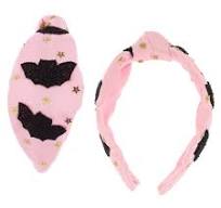 Pink Beaded Bat Headband
