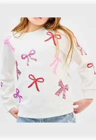 Kids Bows Sequin Sweatshirt