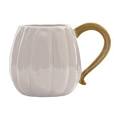 Ceramic White and Gold Pumpkin Mug