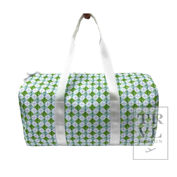 TRVL Tee Time Aqua Green Diamond Weekender Bag: Tee Time Aqua Green Diamond