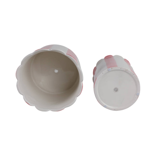 Pink Ceramic Striped Scallop