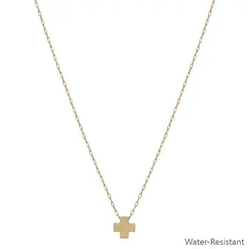 Gold Cross Necklace and Stud EArrings