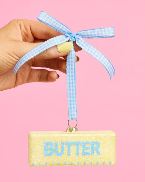 Butter Ornament | glass, funny, holiday, glitter