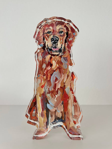 "Golden Retriever Red" acrylic shelfie: Small