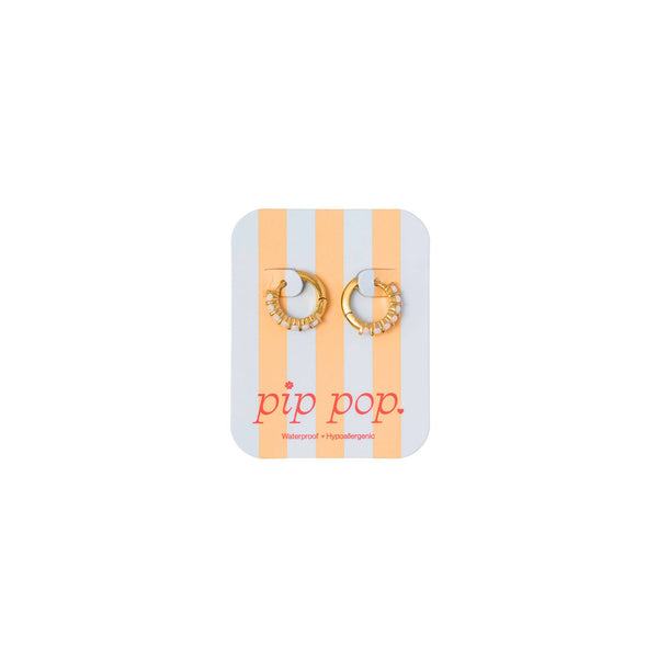 Opal Hoop Earrings - Hypoallergenic, Flat Back, Girl Gift: Pair