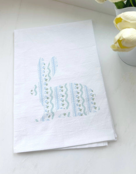 Easter Tea Towels: Blue and Green Chinoiserie Eggs