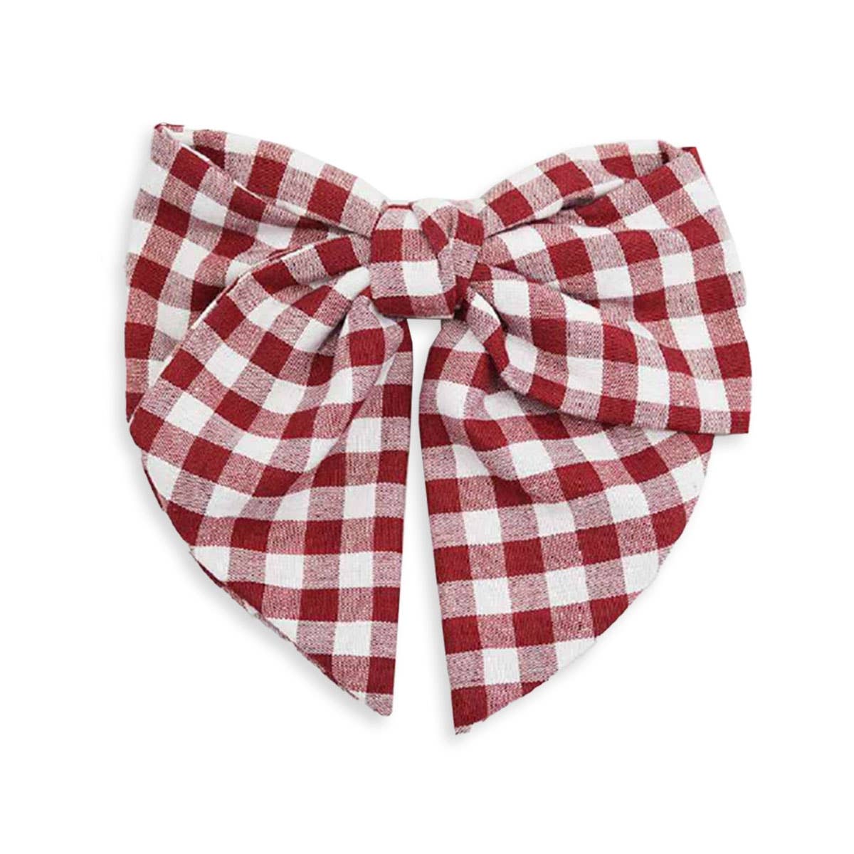 Garnet Check Hair Bow