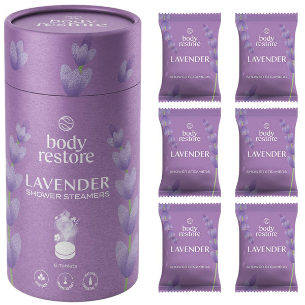 Body Restore Shower Steamer Aromatherapy Tube Pack of 6 : Lavender